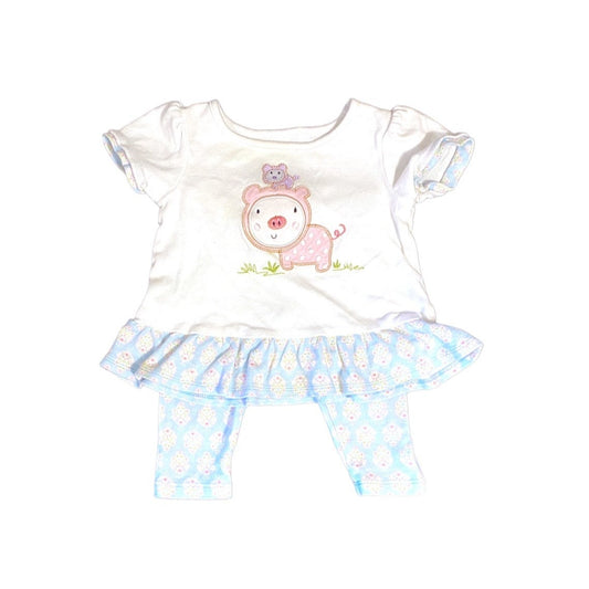 12 months pig farm ruffle outfit