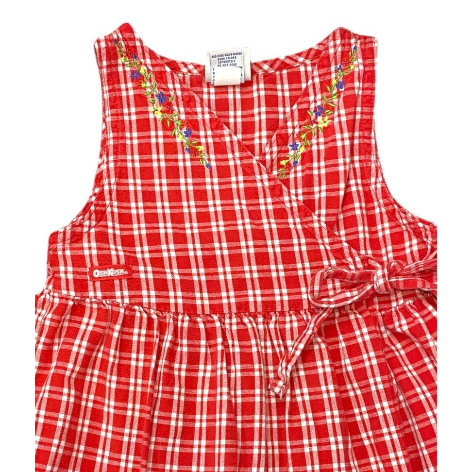4T vintage Osh Kosh red gingham Dress USA