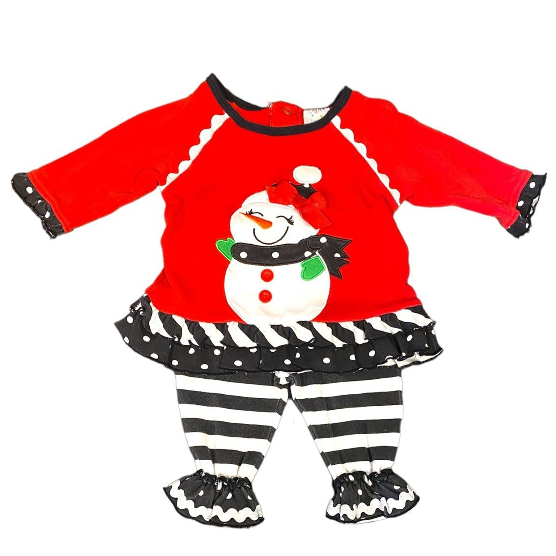 6 months Snowman ruffle outfit with