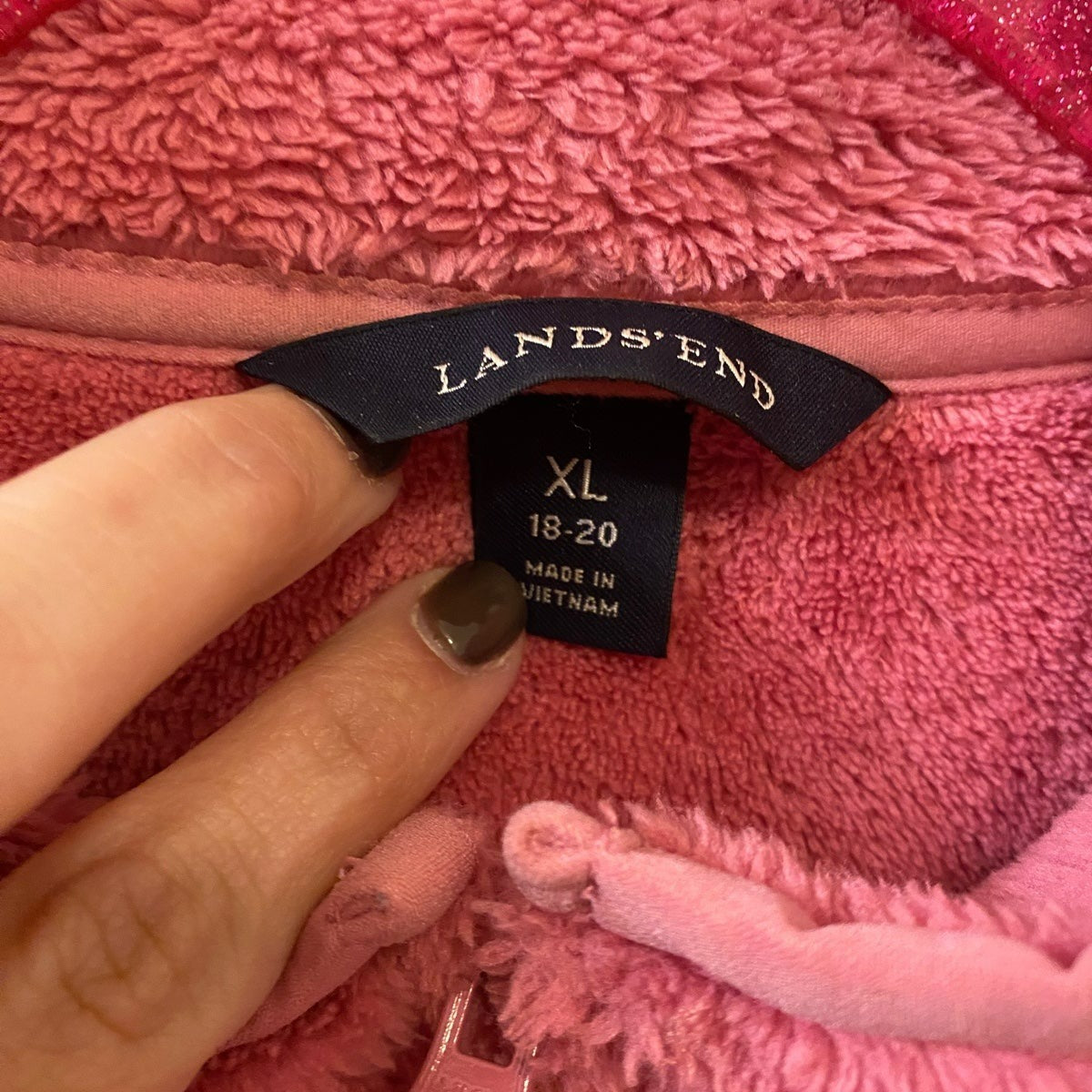 XL 18/20 Lands’ End pink fleece Jacket