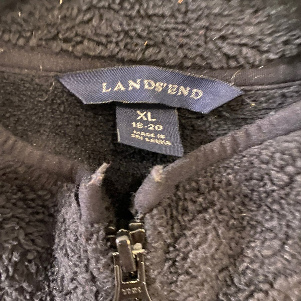 XL 18/20 Lands’ End black fleece jacket