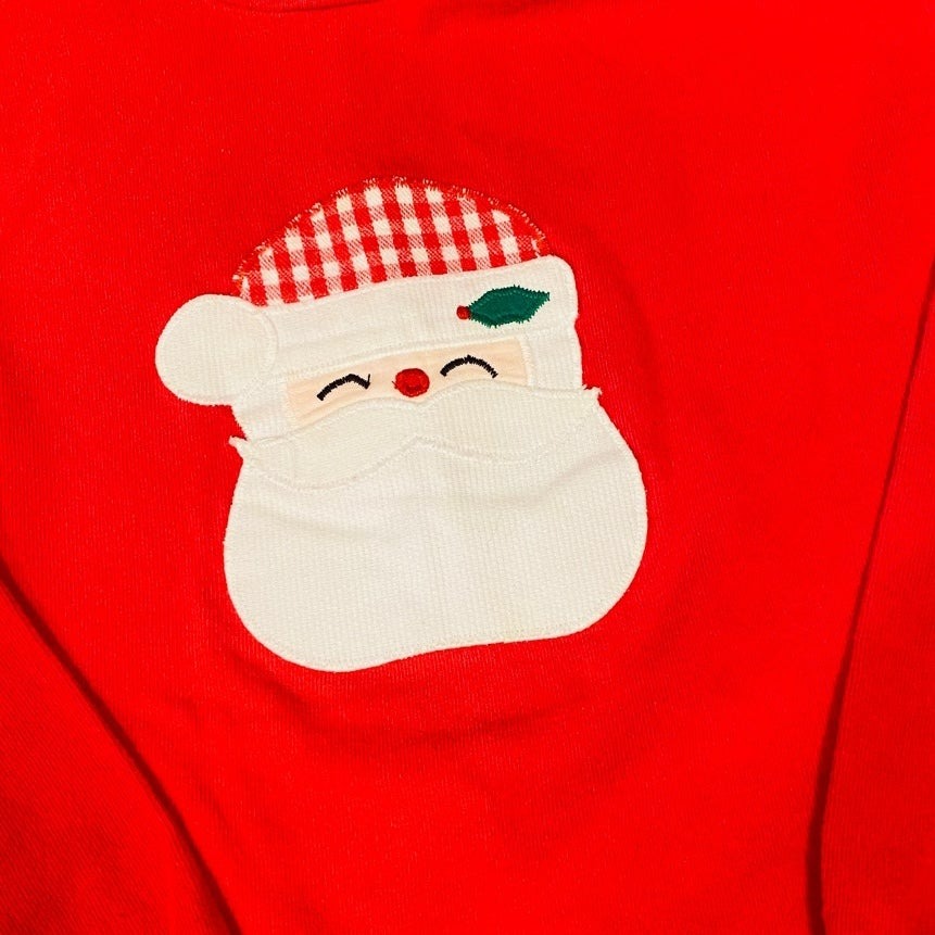 Size 6 vintage Santa appliqué Christmas top