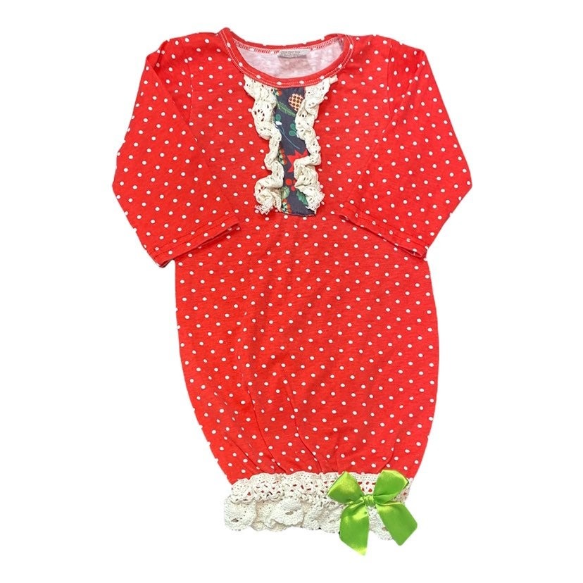0-6 months ruffle Christmas gown