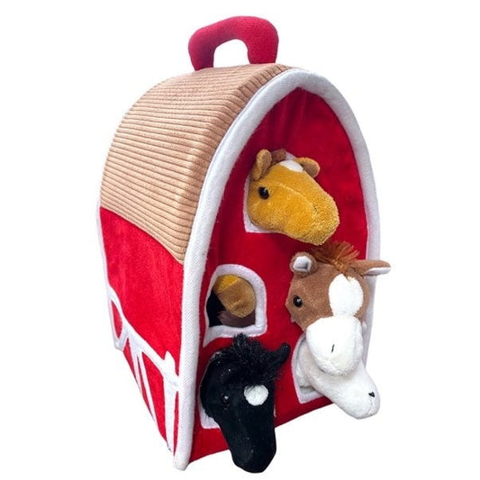 Plush Horse barn & horses toy