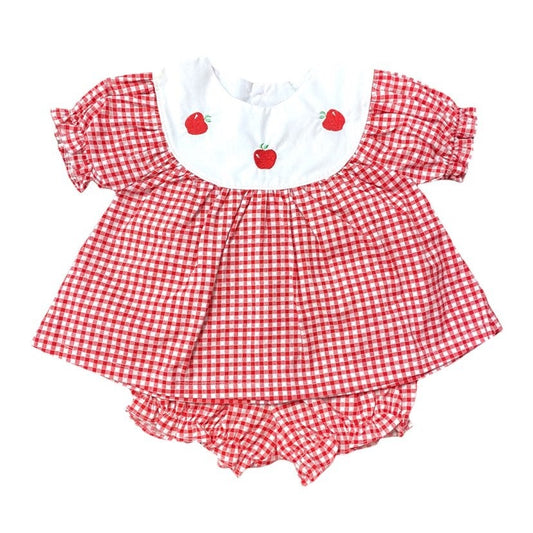 New 6-9 months vintage apple bloomer set