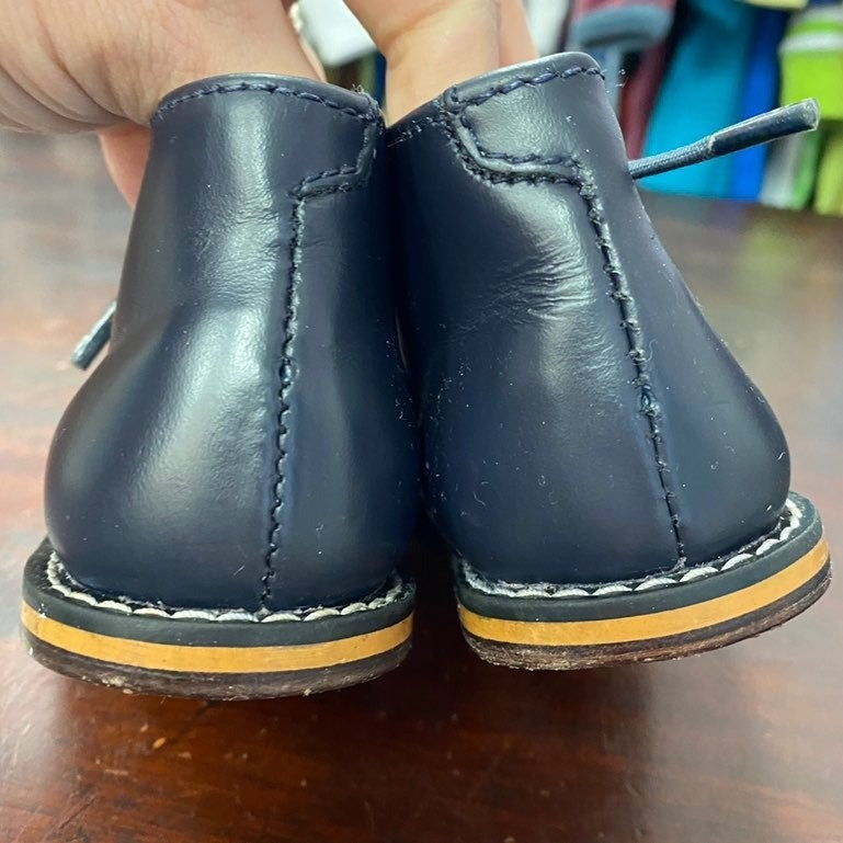 Size 3.5 navy toddler leather hard bottoms