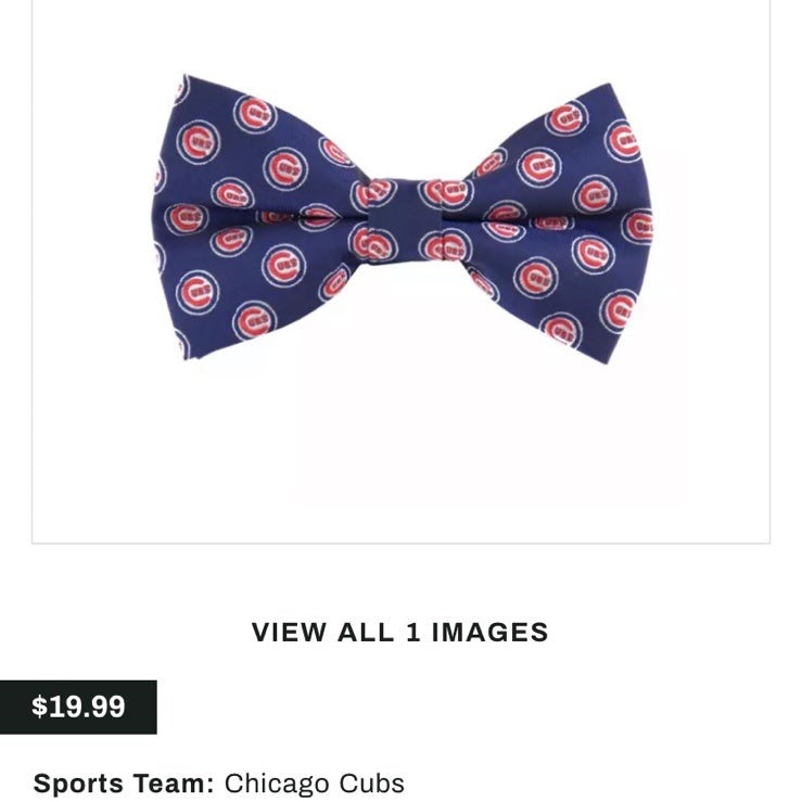 New Chicago Cubs baseball bow tie MLB