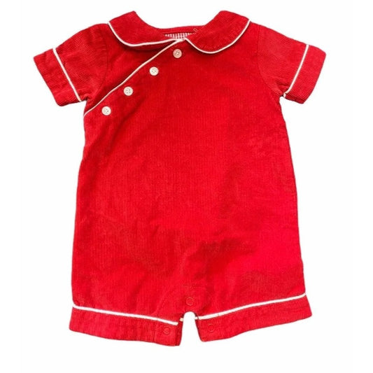 3-6 months red corduroy bubble