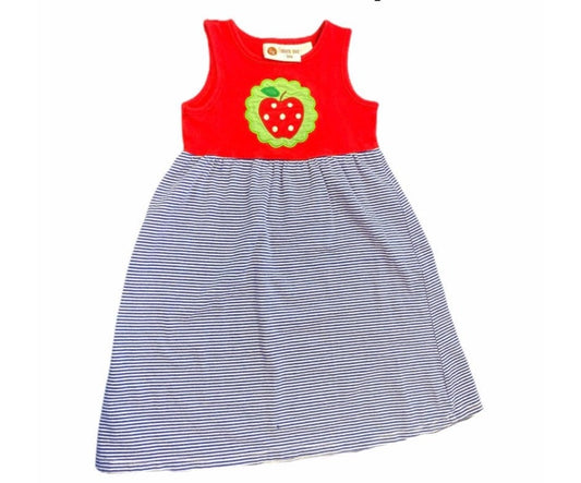 3t apple applique Dress