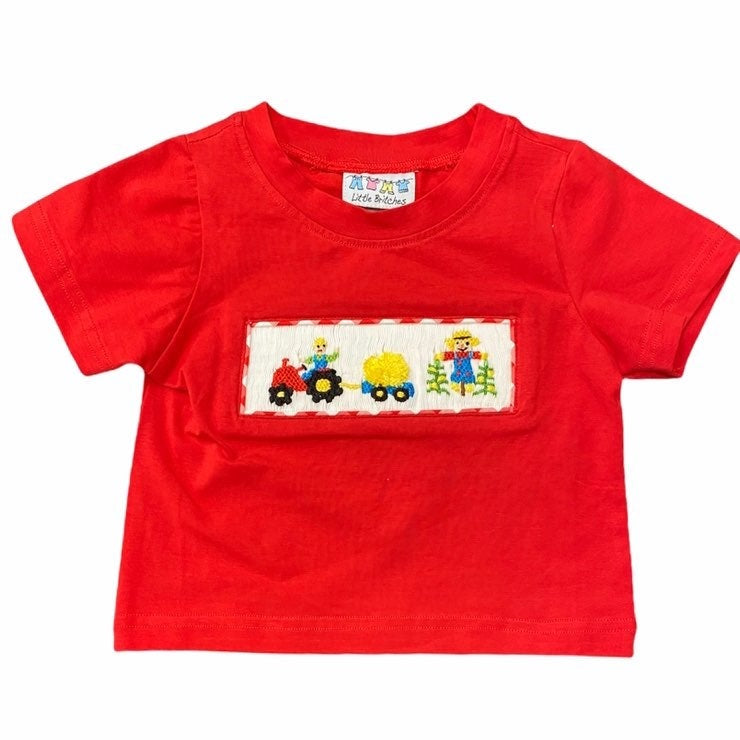 3 months smocked fall tee
