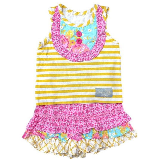 3/4 girls Eleanor Rose ruffle bundle