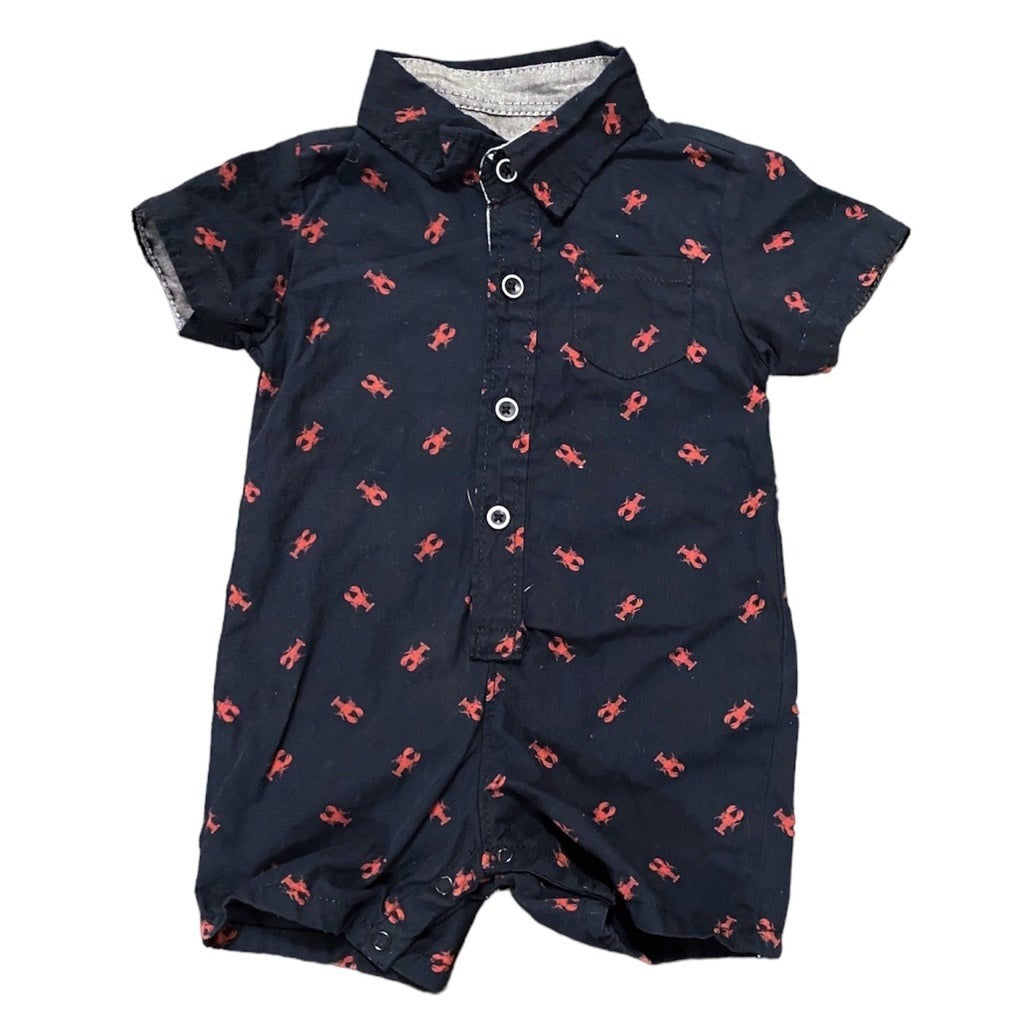 3-6 months crawfish or lobster romper