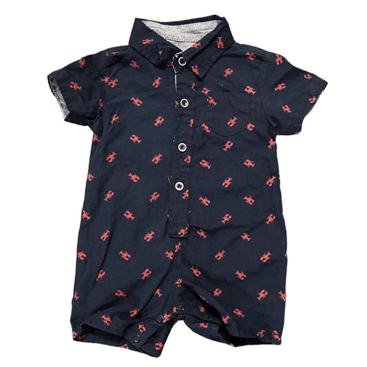 3-6 months crawfish or lobster romper