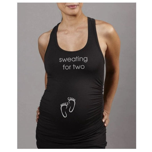 New Medium maternity "sweating for two" fitness tank