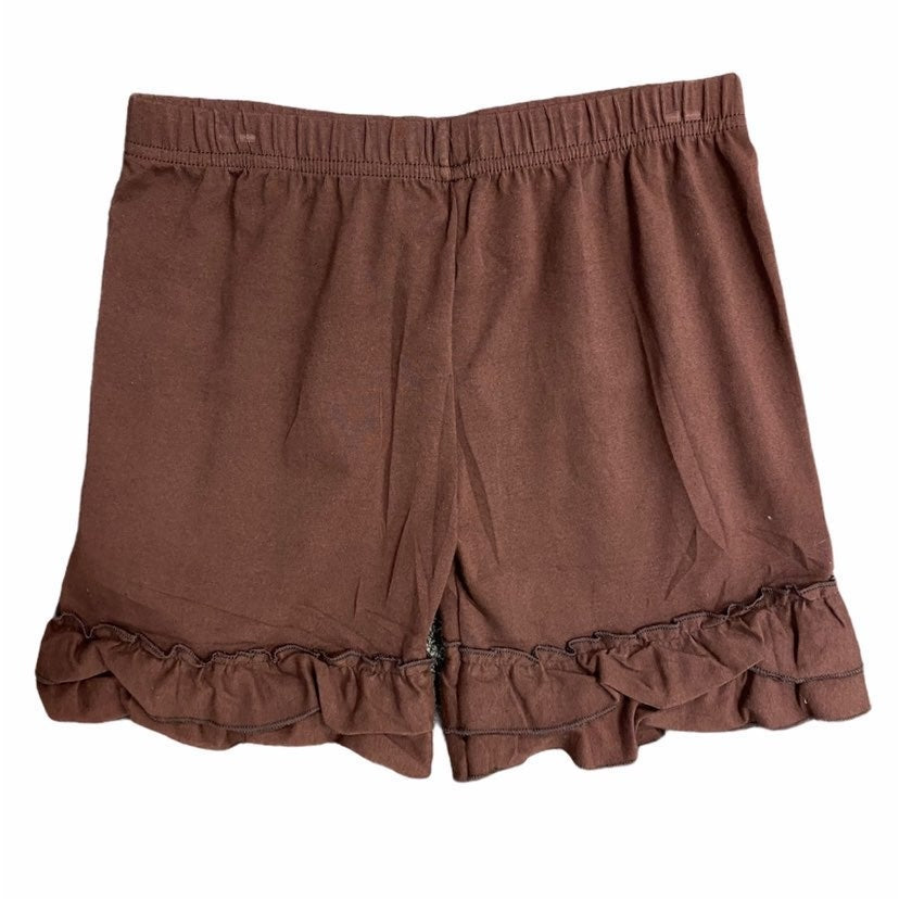 New 5/6 Brown Ruffle Shorts