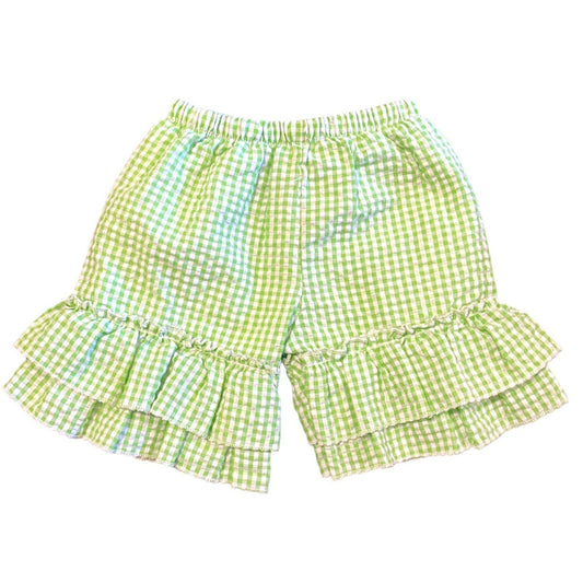18 months green gingham ruffle shorts
