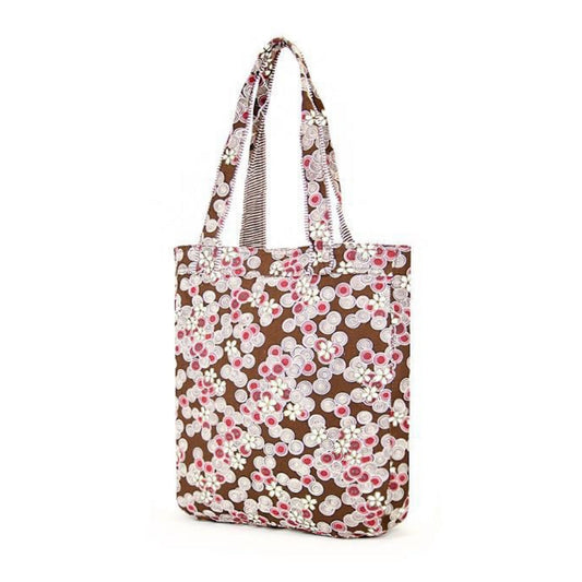 New brown floral tote