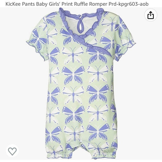 18-24 months kickee pants butterfly bubble ruffle romper