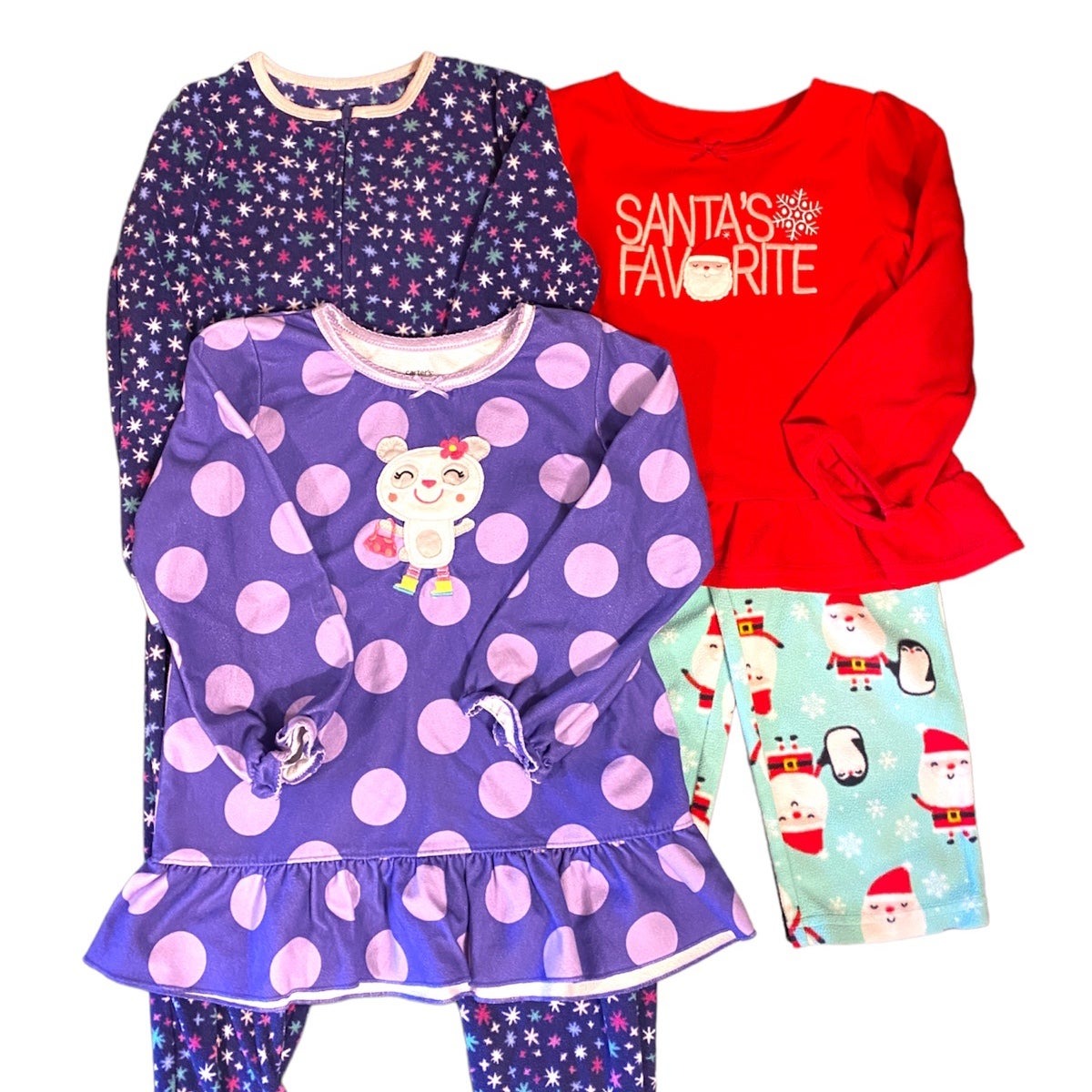 4T Girls winter pajamas bundle for Christmas