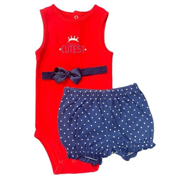 18 months girls 4th of July bloomer set