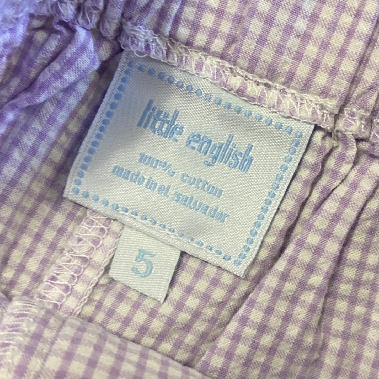 Size 5 Little English purple gingham Shorts