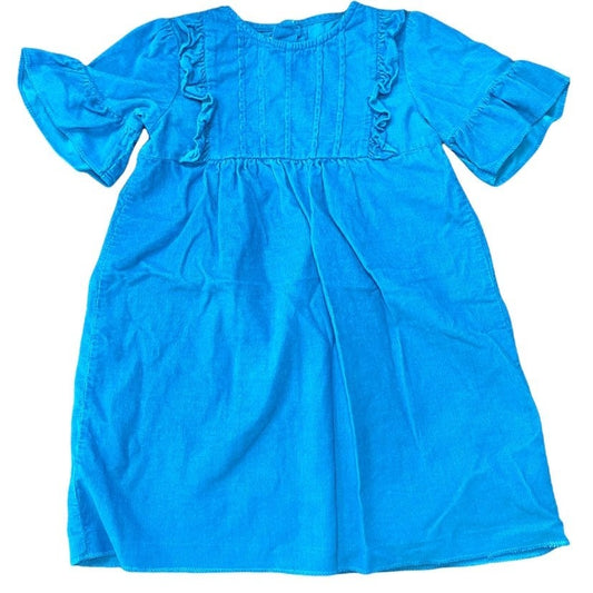 3T Little English blue corduroy Dress
