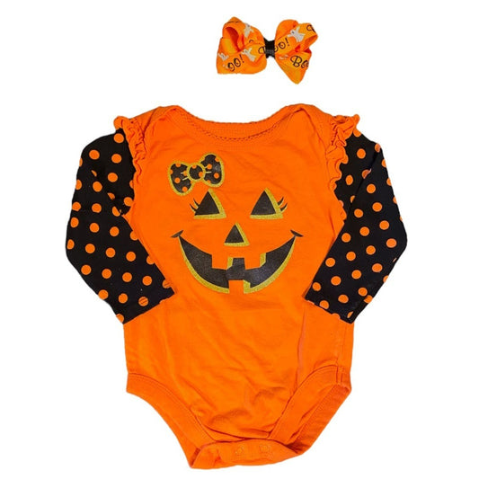 3-6 months Halloween pumpkin costume bundle