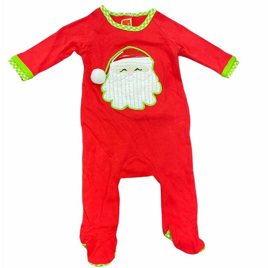 0-3 months Mudpie Santa romper