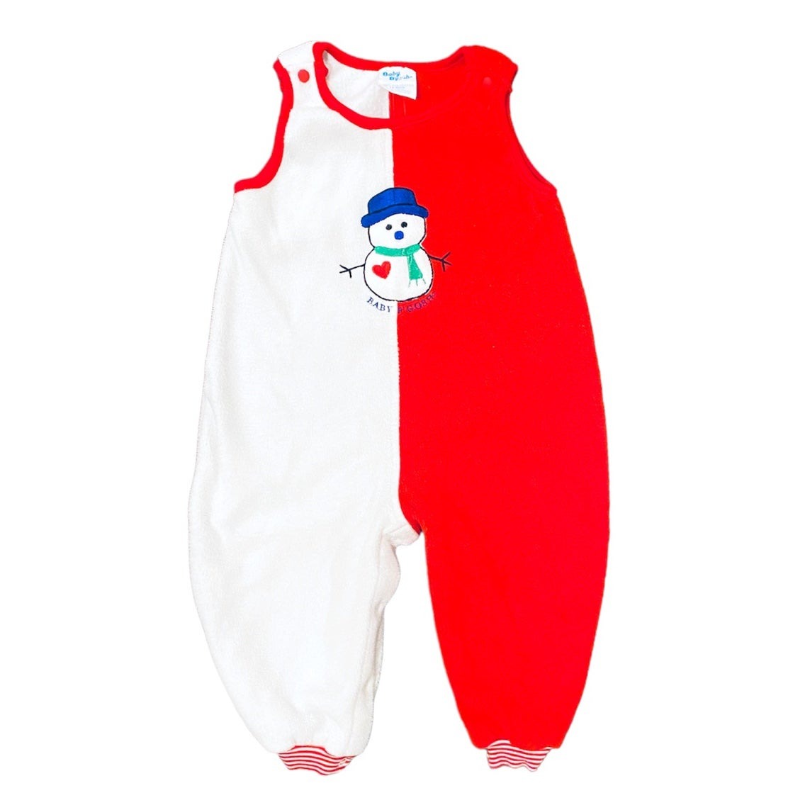 18 months vintage Osh Kosh snowman fleece color block romper