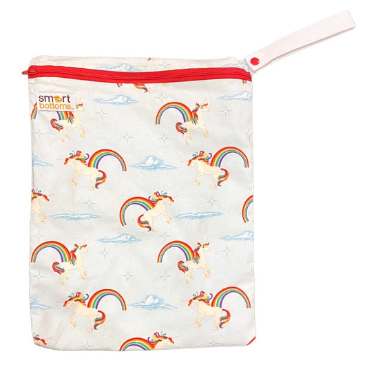 Smart Bottoms unicorn rainbow On The Go wet bag for cloth diapers