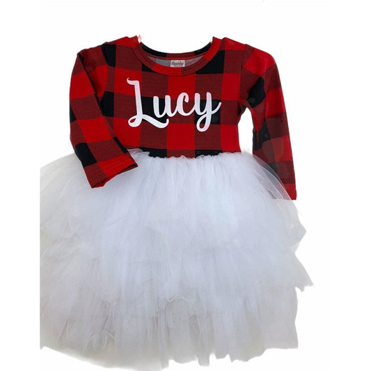 Lucy tutu dress - buffalo plaid