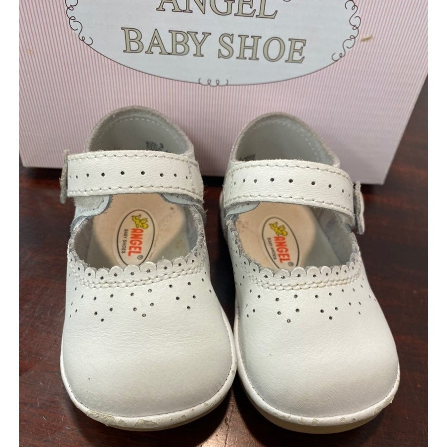 Size 3 white angel baby shoes