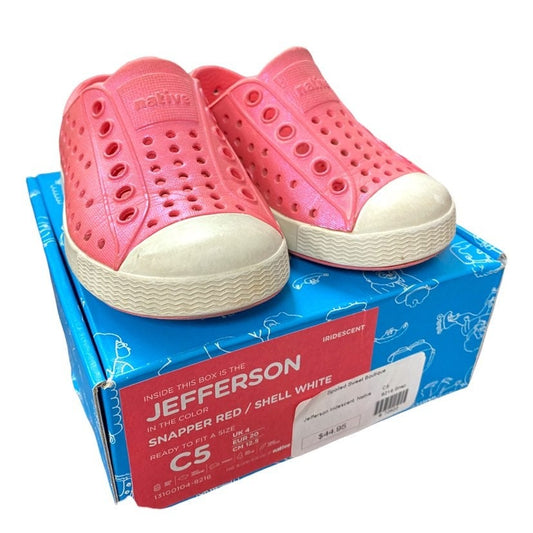 Size 5 pink sparkly Native jeffersons
