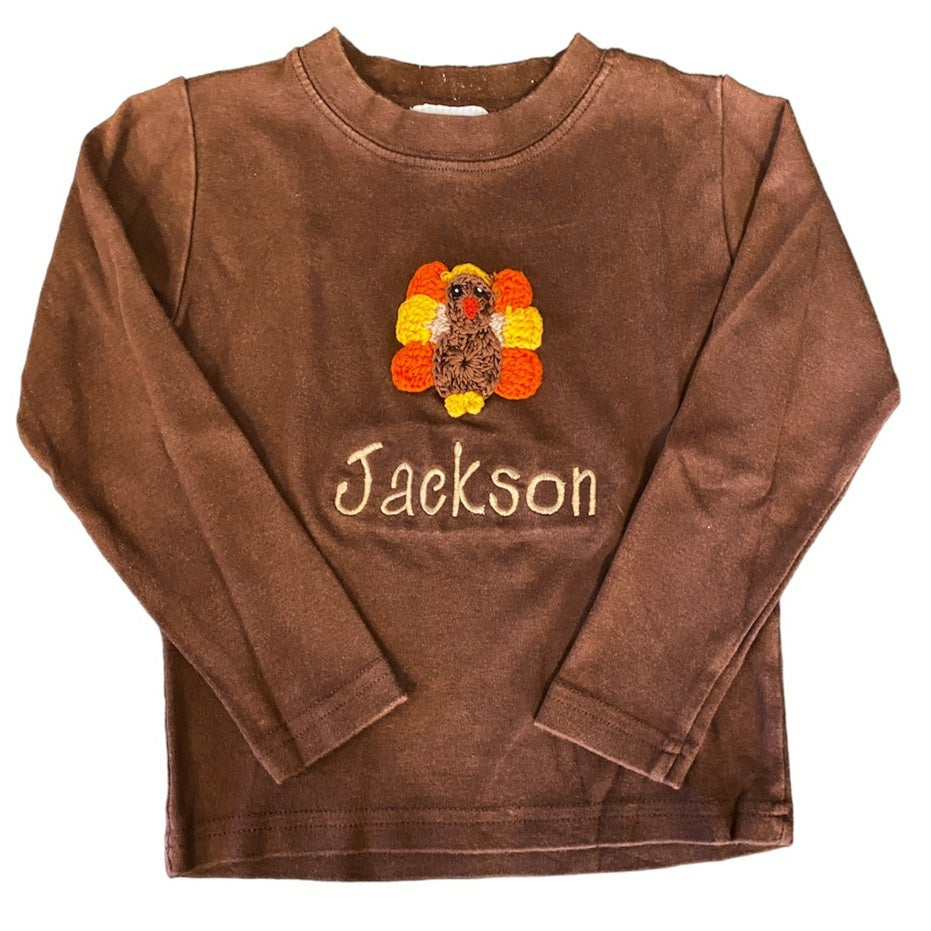 Size 2 Jackson French knot Thanksgiving turkey top