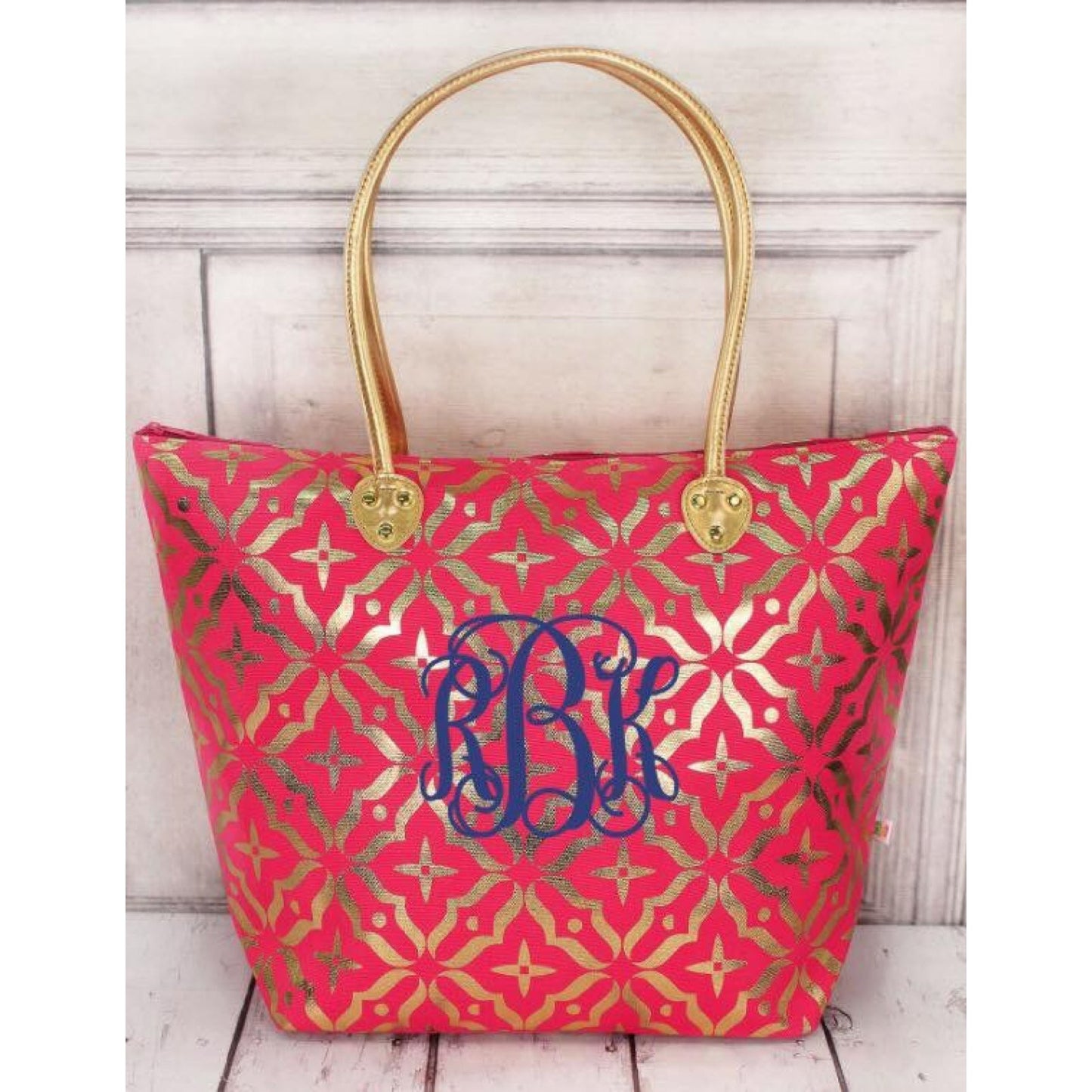 New gold & pink oversized tote