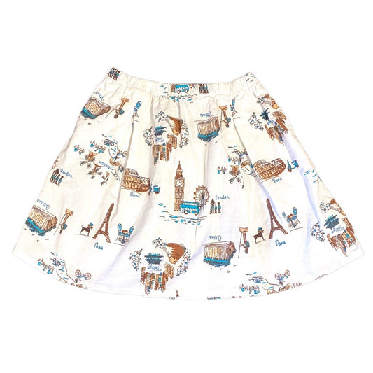 Size 5 Gymboree travel skirt Paris Rome Tokyo London Athens