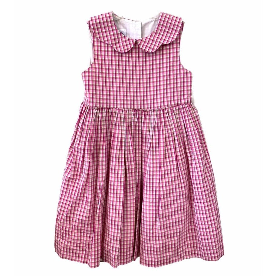 Size 6 pink plaid summer dress girls
