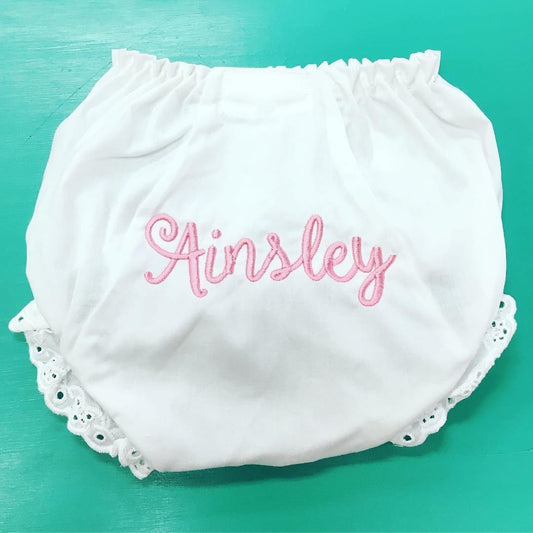 Embroidered Name Ruffle Bloomers