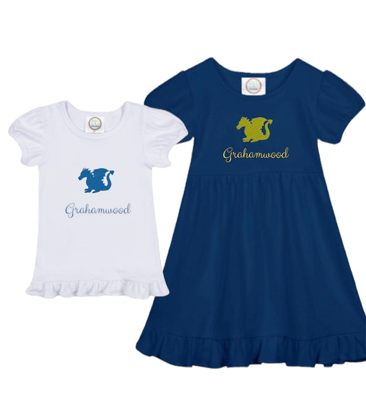 Grahamwood Long Sleeve Dragon Ruffle Dress