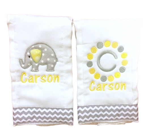 Custom bib & burp cloth Gift Set