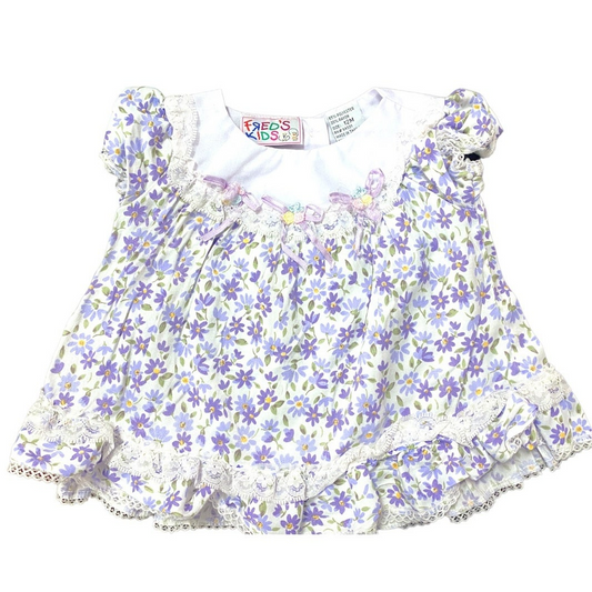 12 months vintage purple floral dress