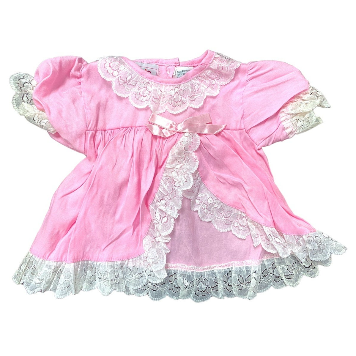 12 months vintage pink dress with lace