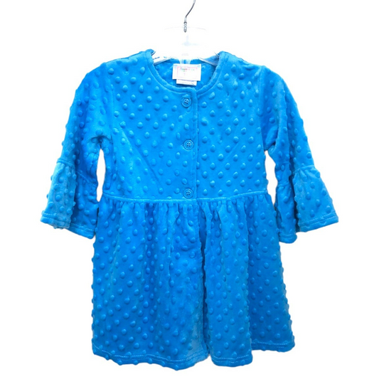 Size 4 girls new blue minky dot ruffle jacket