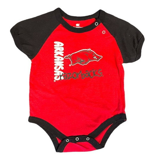 6-12 months Arkansas Razorbacks onesie