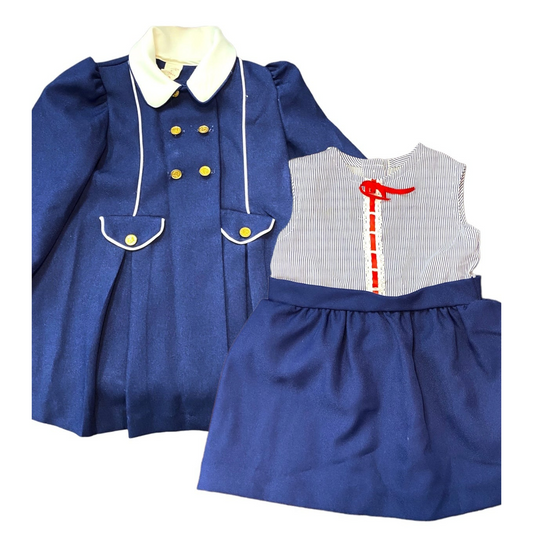 Size 4 girls vintage dress & coat bundle